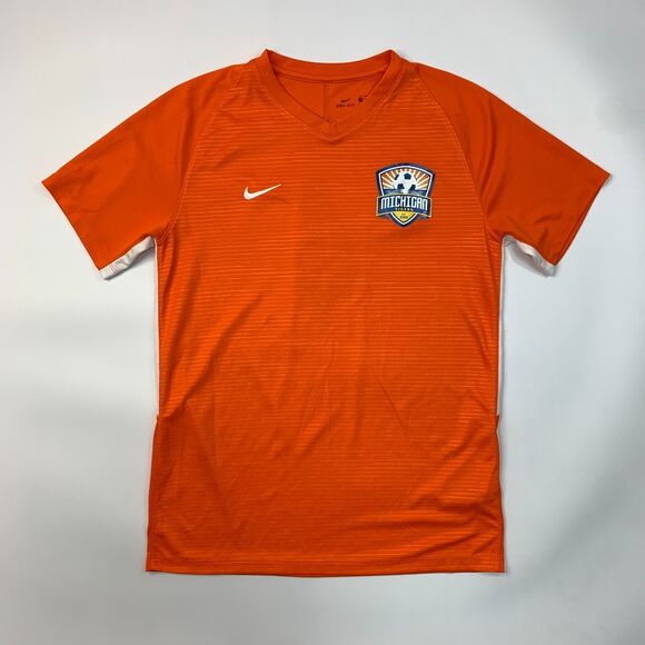 Nike Michigan Tigers Soccer Jersey Mens M Medium Orange Dri Fit Lightweight Tee - Picture 2 of 11